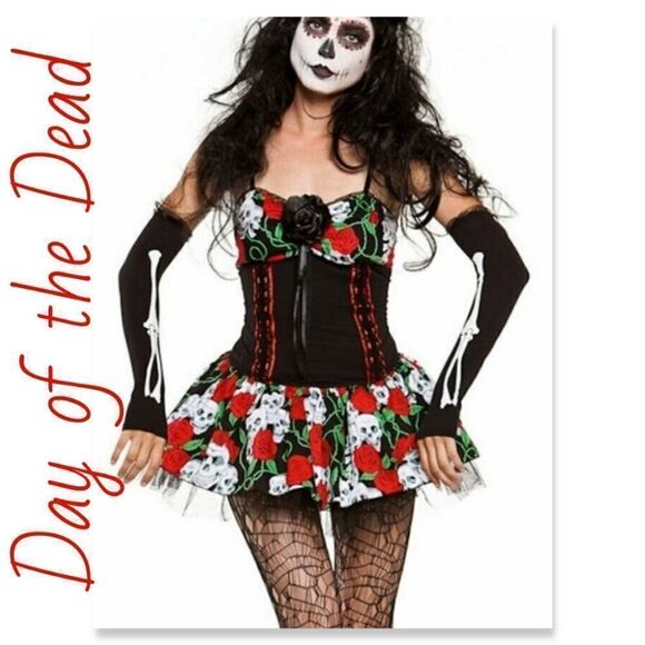 Lip Service Sugar Skull Corsette  Dress SEXY 🔥 Hot Topic - Picture 1 of 10